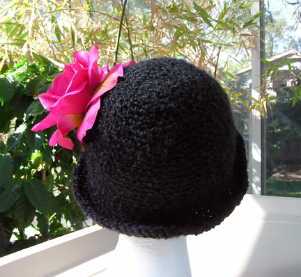 crochet hat with flower