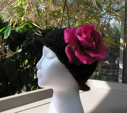 crochet hat with flower