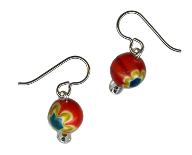 millefiori bead earrings