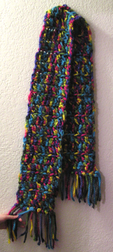 bulky handcrafted crocheted scarf