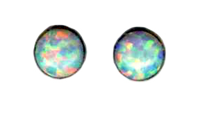 6mm opal titanium post earrings