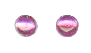 6mm pink sapphire cab titanium post earrings