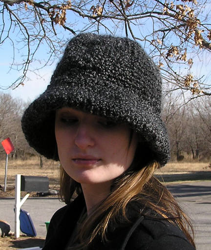 Wide brim crocheted hat