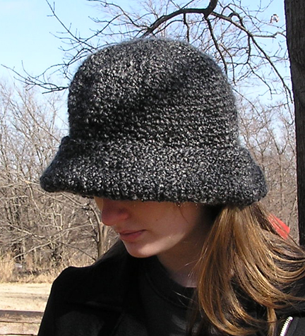 Wide brim crocheted hat