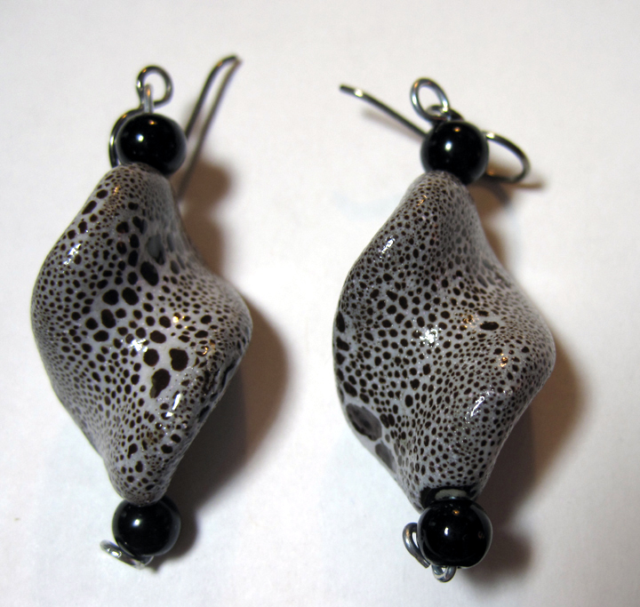 hypoallergenic Pottery bead earrings