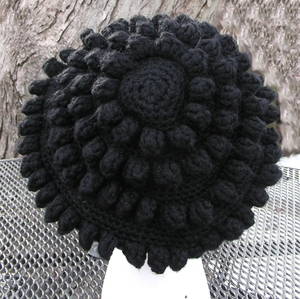 Reggae Beret Crocheted Hat back view