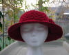 red crochet cotton sun hat