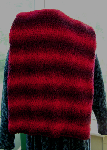 cowl scarf in variegated red