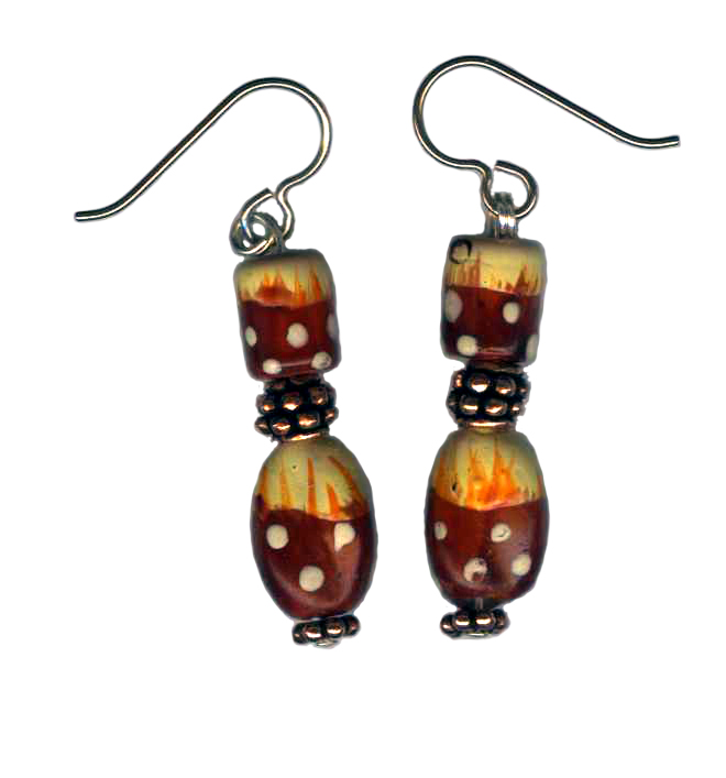 hypoallergenic handpainted glass beadl earrings