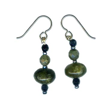 serpentine labradorite onyx earrings