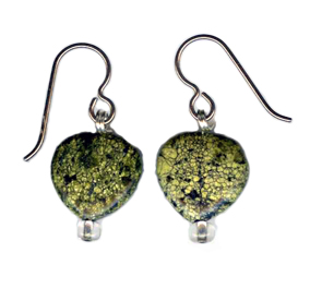 handcrafted serpentine heart hypoallergenic earrings