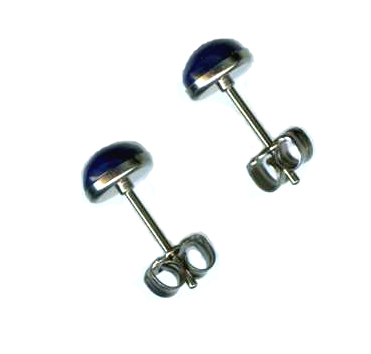 6mm star sapphire titanium post earrings
