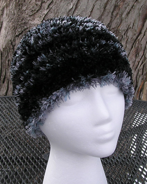 custom patterned faux fur crochet hat