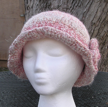 patterned pink flapper hat