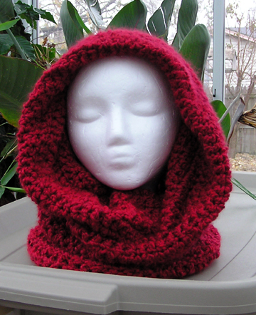 cowl scarf in red