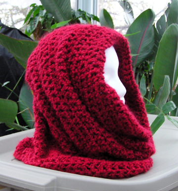 cowl scarf in red