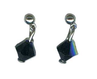 3mm titanium ball post earrings with Swarovski Crystal drops