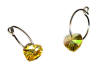 titanium sleeper earrings with swarovski crystal heart beads