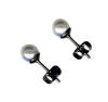 5mm white pearl titanium post earrings