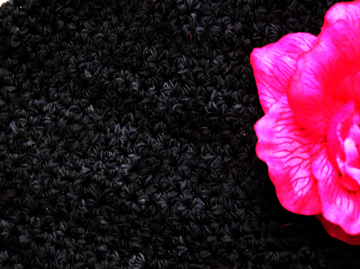 luxury ribbon crochet hat with flower